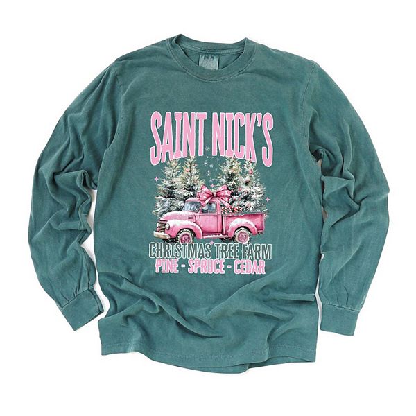 

Футболка с длинным рукавом Saint Nick's Farm Truck окрашенная в готовом виде Simply Sage Market, Blue Spruce