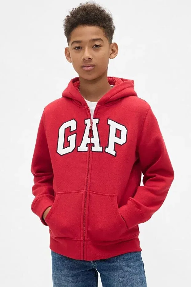 Детское худи для девочек с принтом Gap, Red