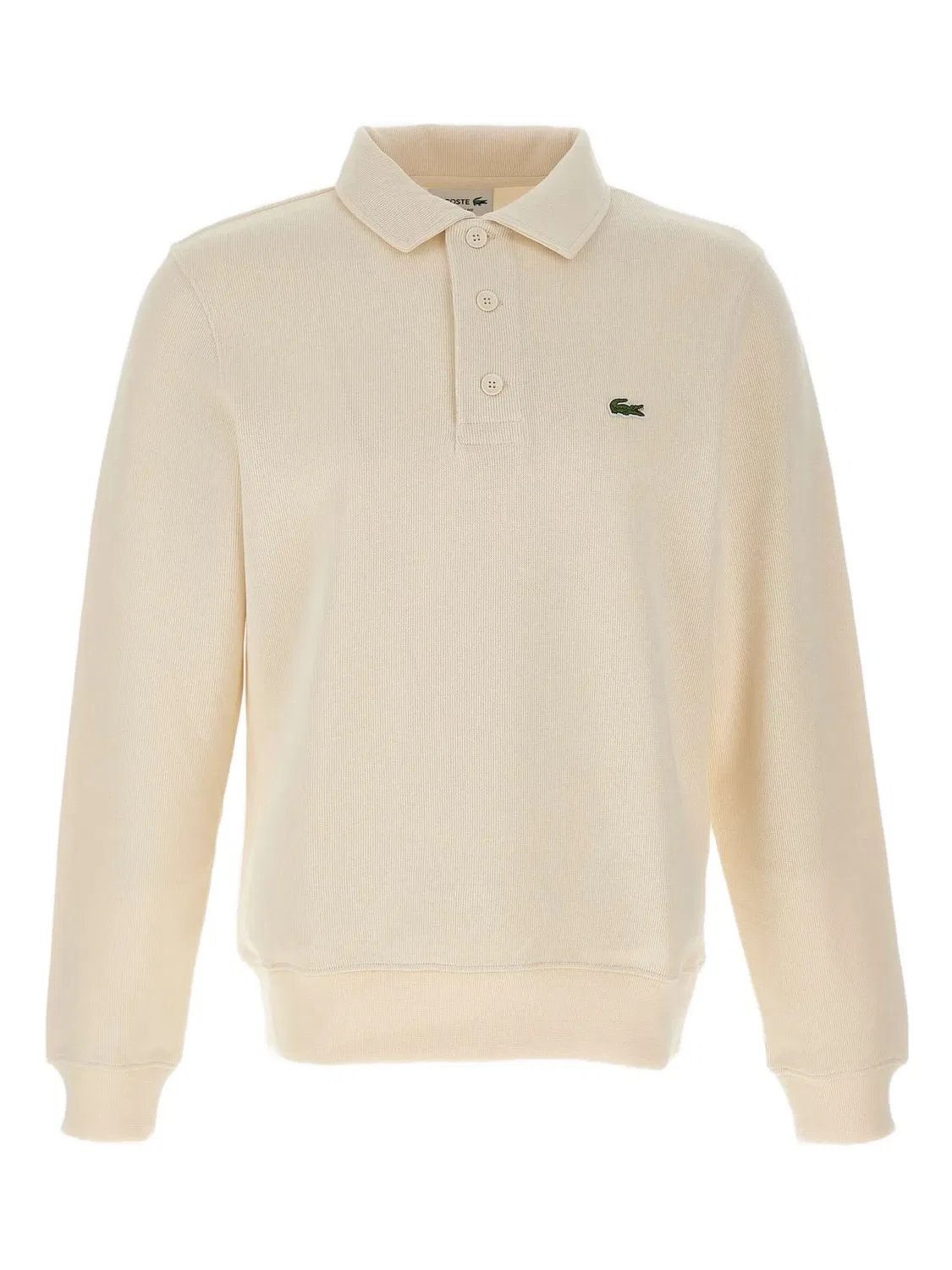 Поло с длинным рукавом и вышитым логотипом Lacoste, нейтральный