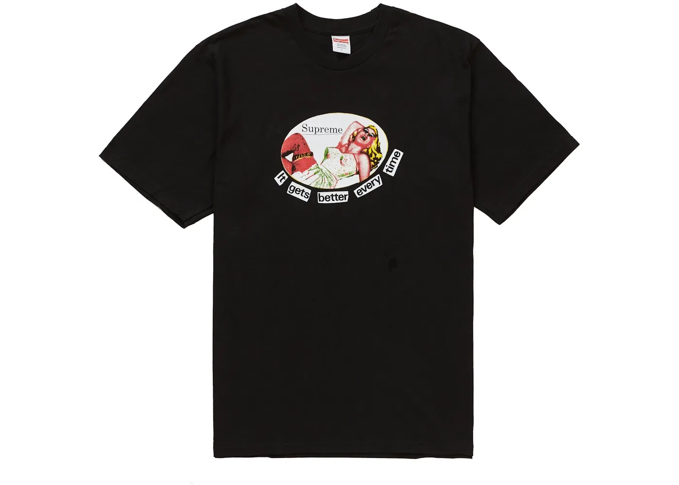 Мужская футболка с принтом Supreme It Gets Better Every Time Tee, Black