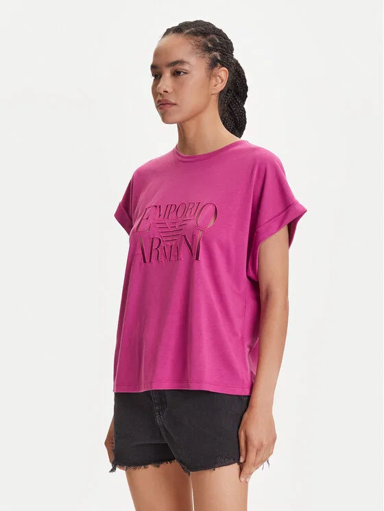 Футболка loose fit Emporio Armani, розовый