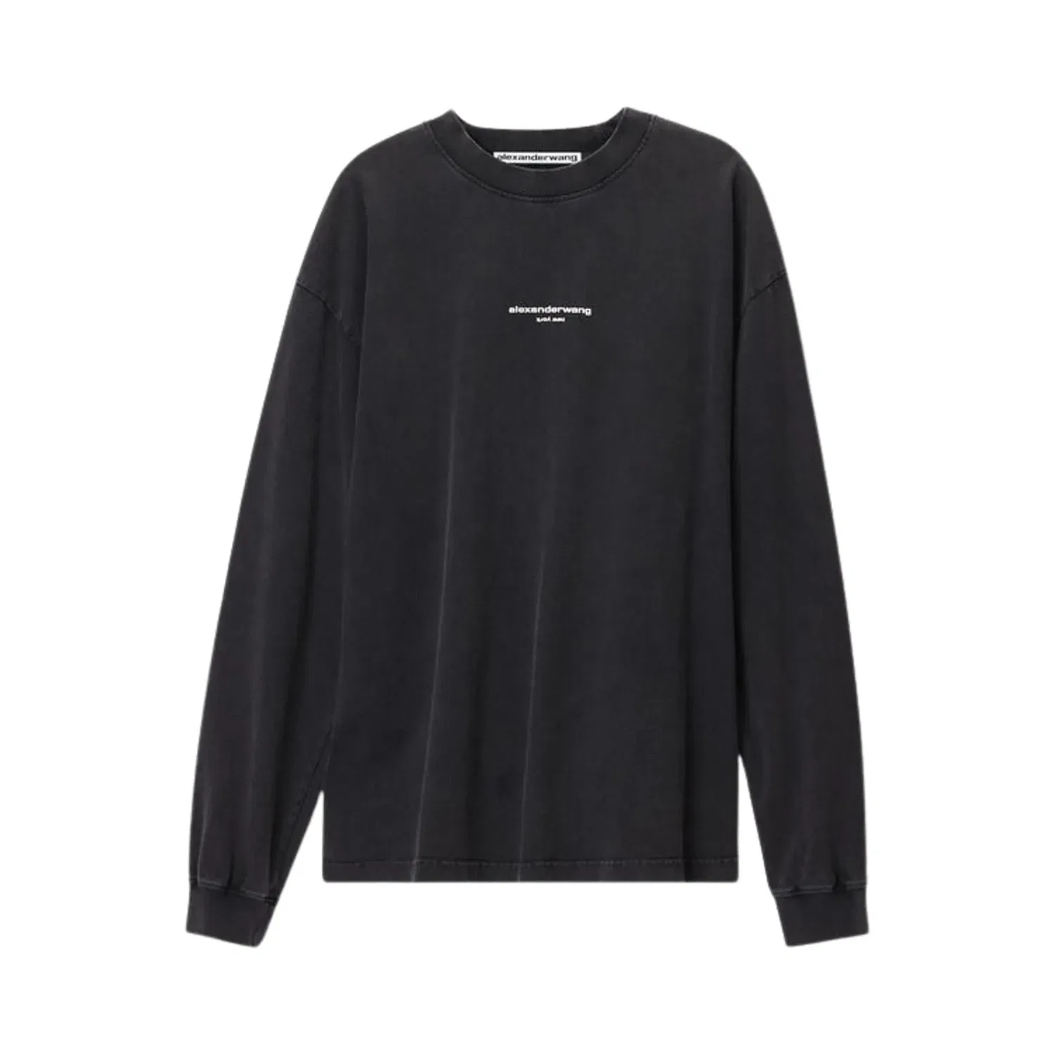 Футболка с длинными рукавами и логотипом Alexander Wang, черный