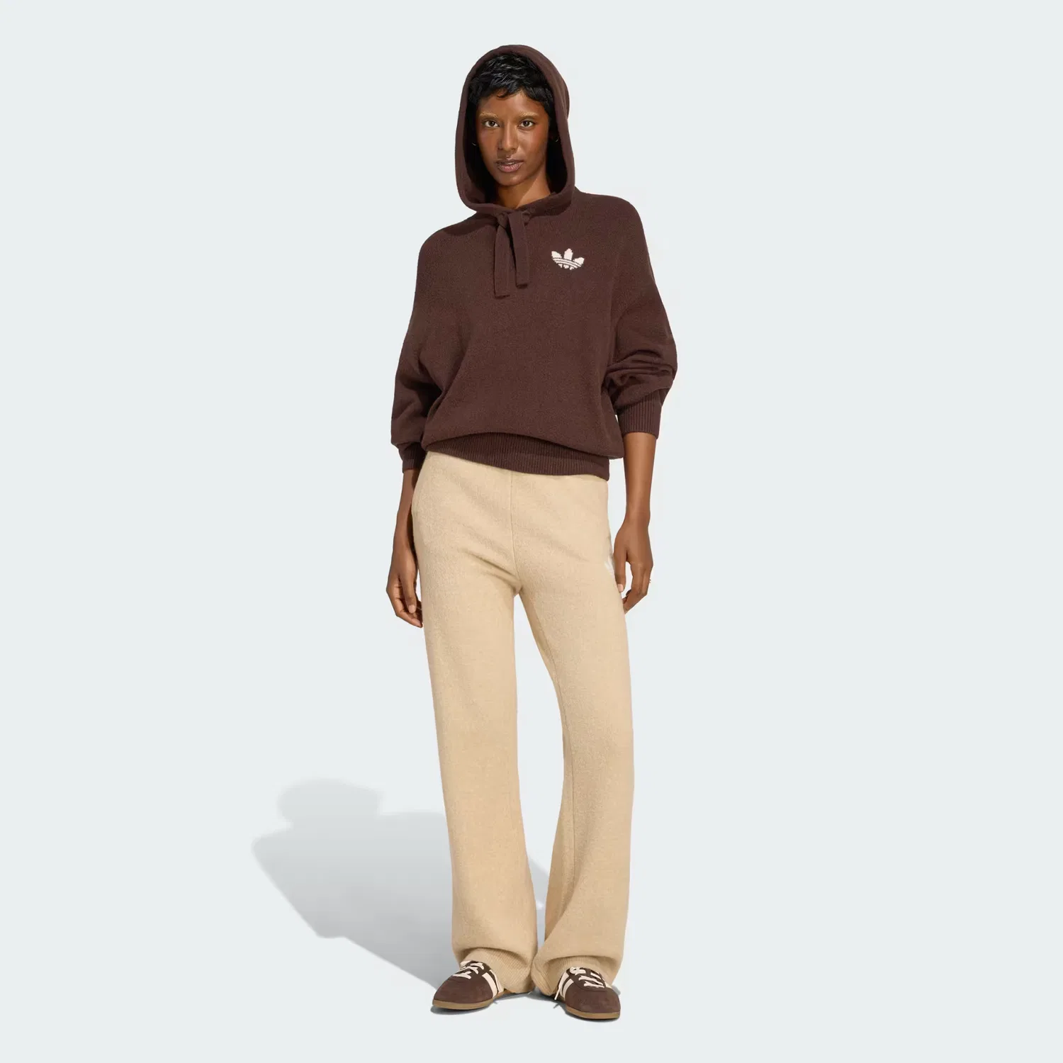 Женские вязаные брюки свободного кроя Essentials Knit Pant Adidas Originals, хаки — фото 3