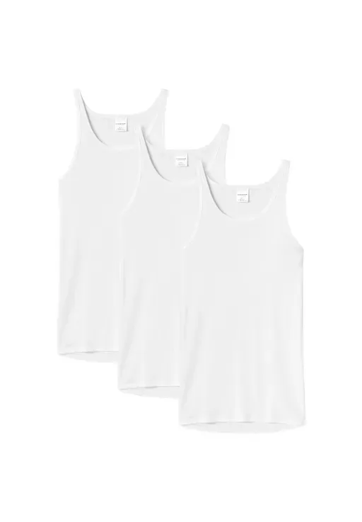 

Комплект мужских маек, 3 шт - спортивная куртка, без рукавов, оригинальная тонкая резинка, однотонные SCHIESSER, белый
