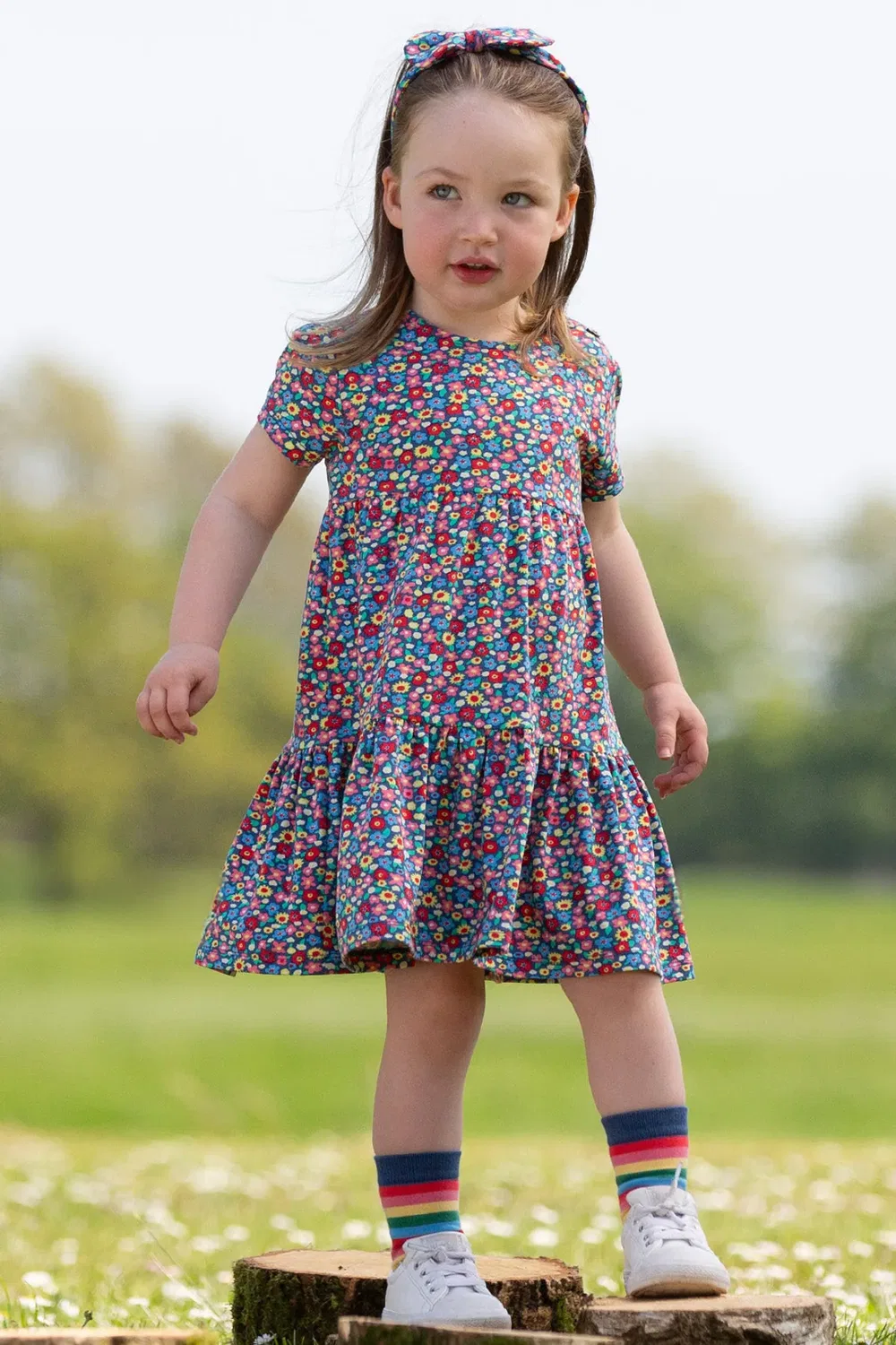 Детское платье с принтом Meadow ditsy dress Kite, Multi — фото 2