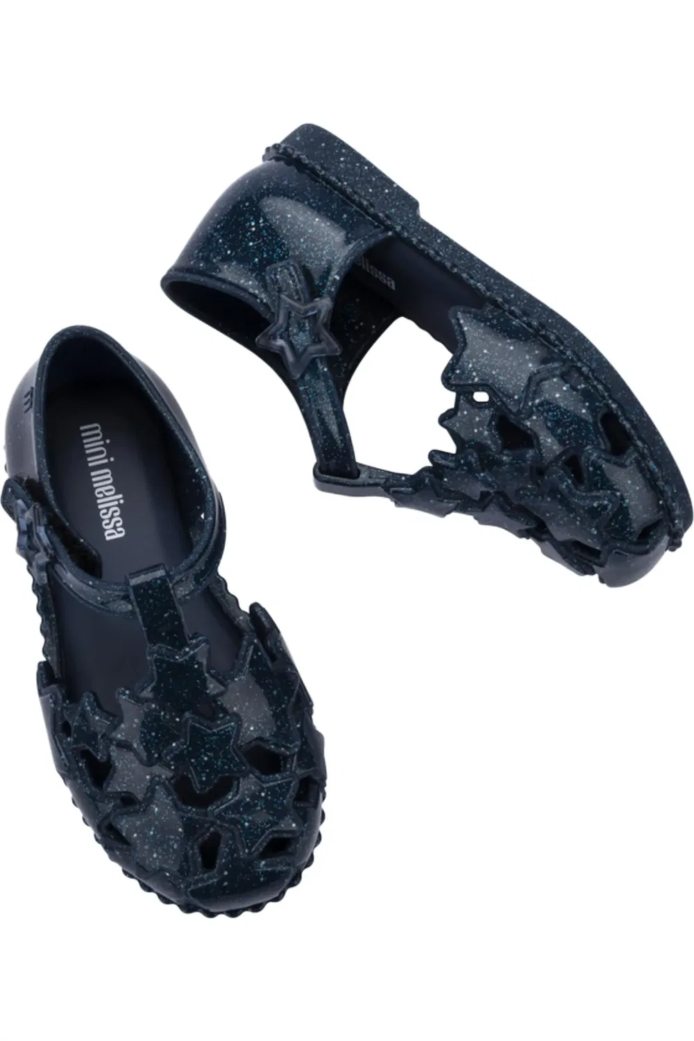 Сандалии детские на липучке Starry Baby Mini Melissa, Glitter Blue — фото 4