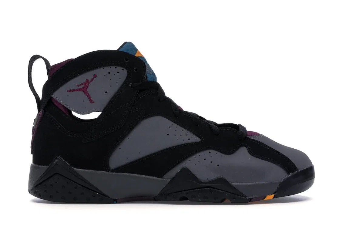 Детские кроссовки с кожаным верхом Jordan 7 Retro Jordan, Black/Bordeaux-Light Graphite-Midnight Fog