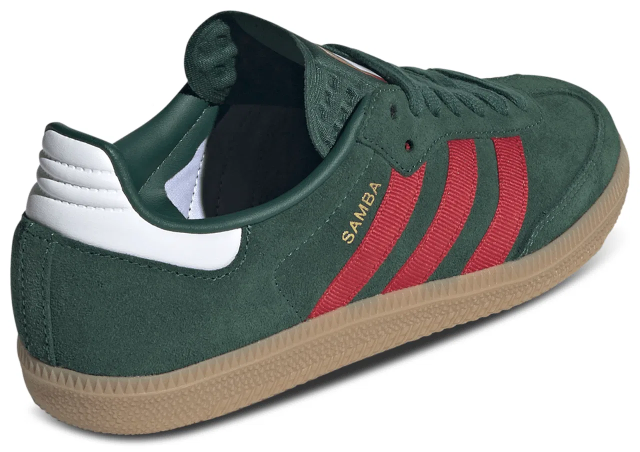 Кроссовки для мальчиков Samba Adidas, цвет Team Dark Green/Gum/Better Scarlet — фото 3