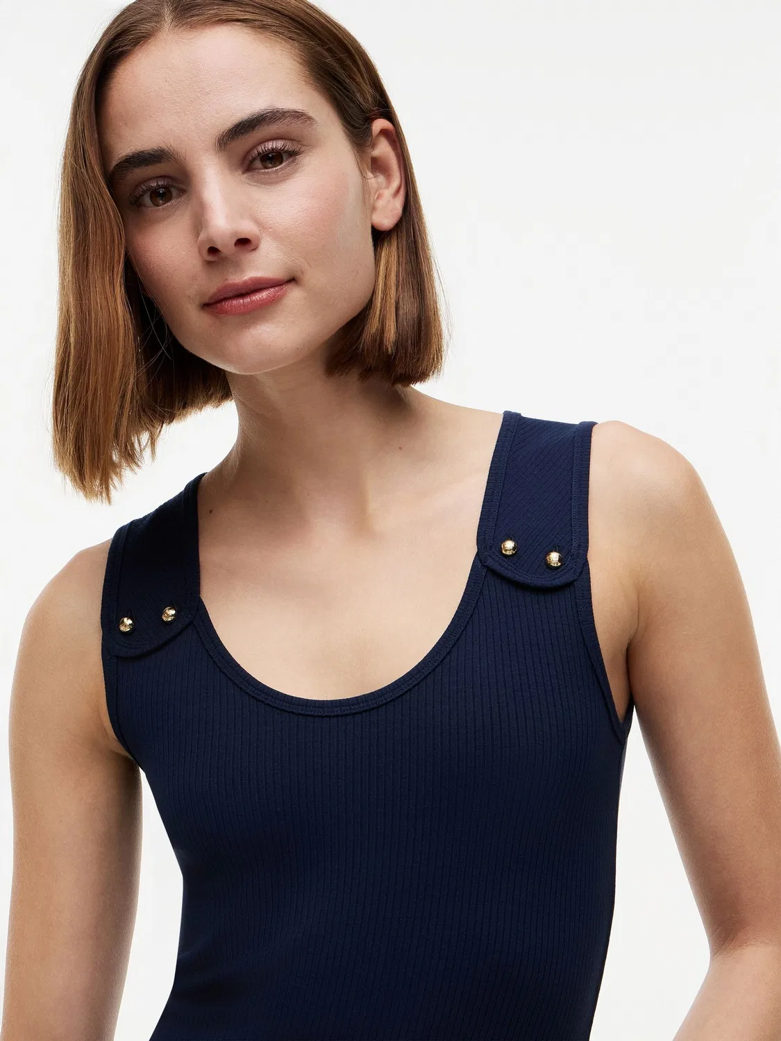Топ с ребристой текстурой Tommy Hilfiger, синий — фото 4