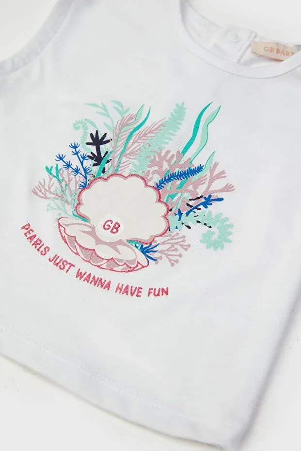 Детская майка для девочек хлопковая Gb Baby, White — фото 3