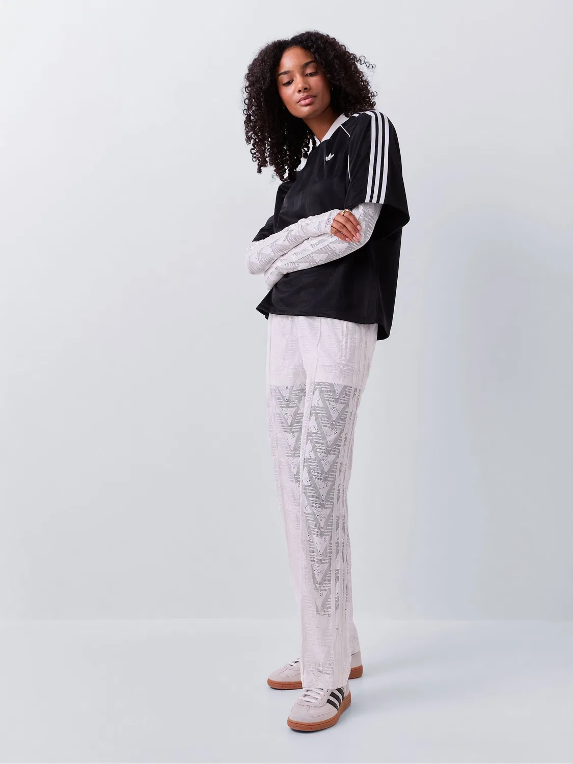 Джоггеры с кружевом, Firebird Classic Lace, adidas Originals, белые