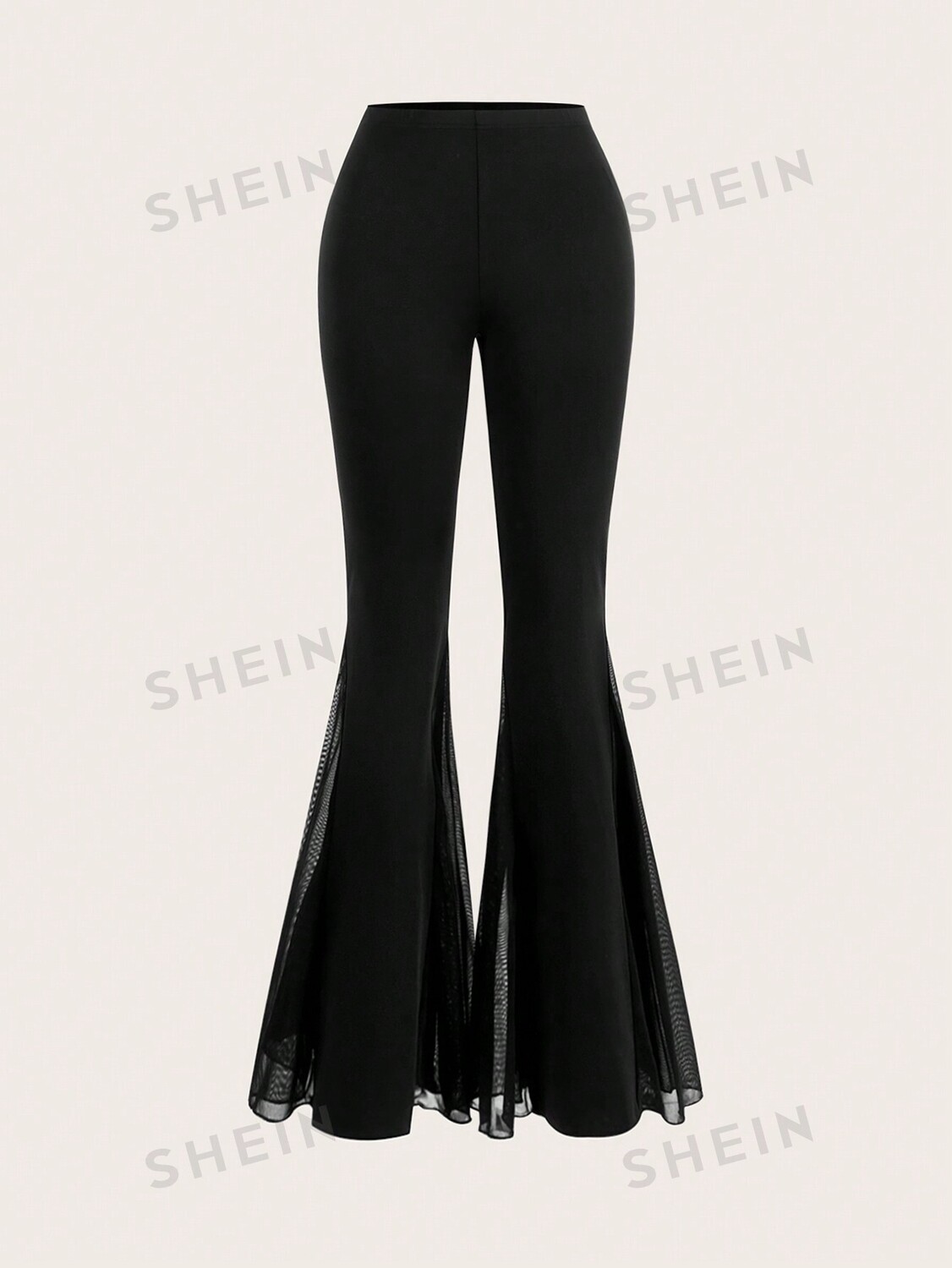 

MOD Женские брюки-клеш, Однотонные Shein, черный