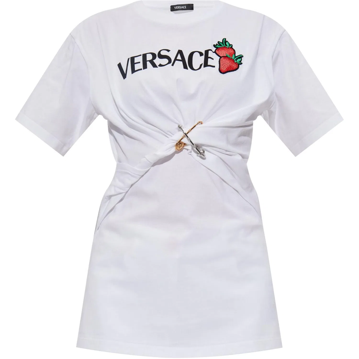 Футболка с булавкой Medusa, VERSACE, White