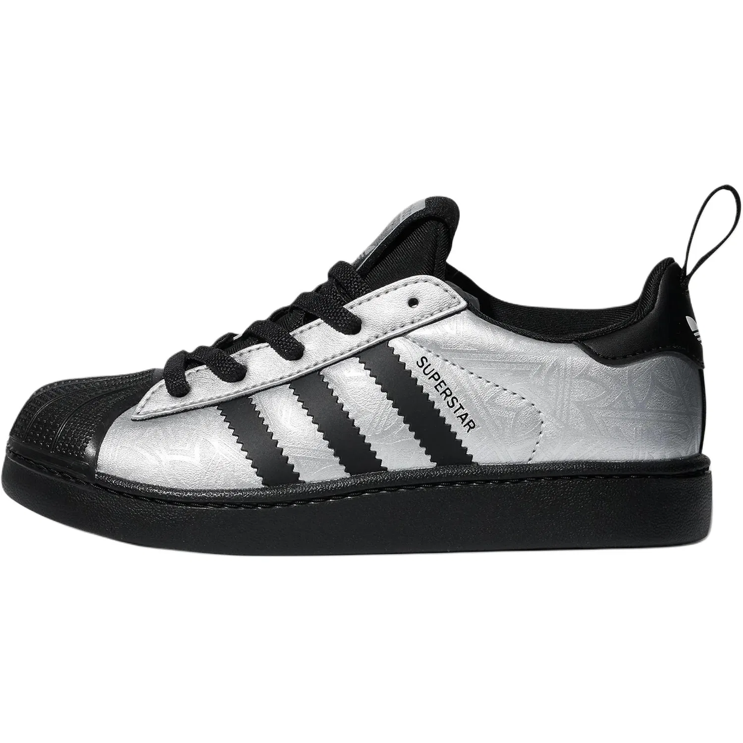 Детские кроссовки для скейтбординга с ракушечным мысом Adidas Originals Superstar, Metallic Silver/Black/White
