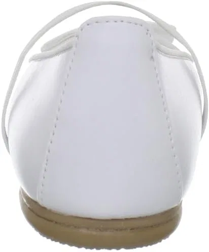 Детские балетки Marcy Ballet Flat для девочек Jumping Jacks, White Smooth/White Faille Trim — фото 3