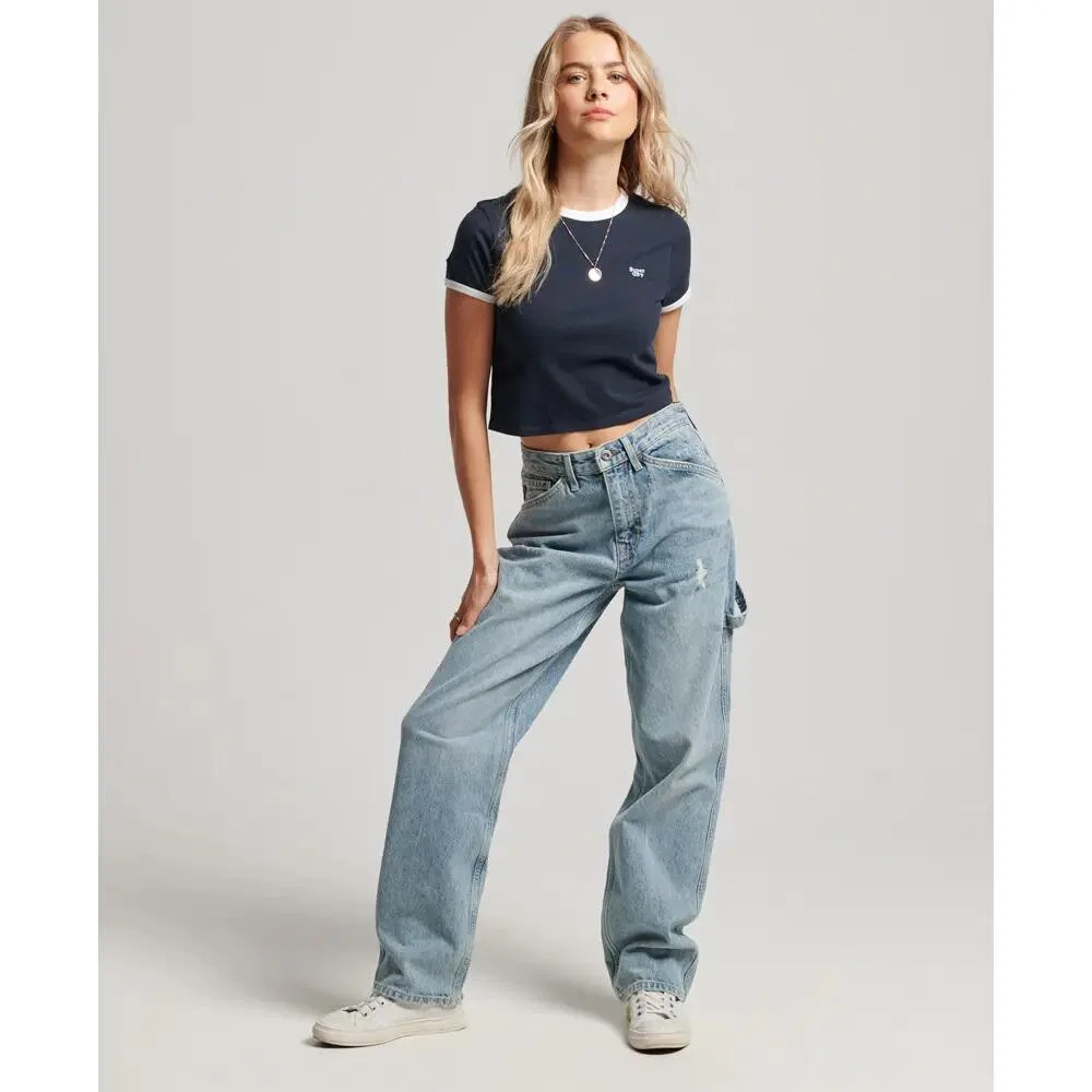 Мужская хлопковая футболка Superdry, Blau — фото 2