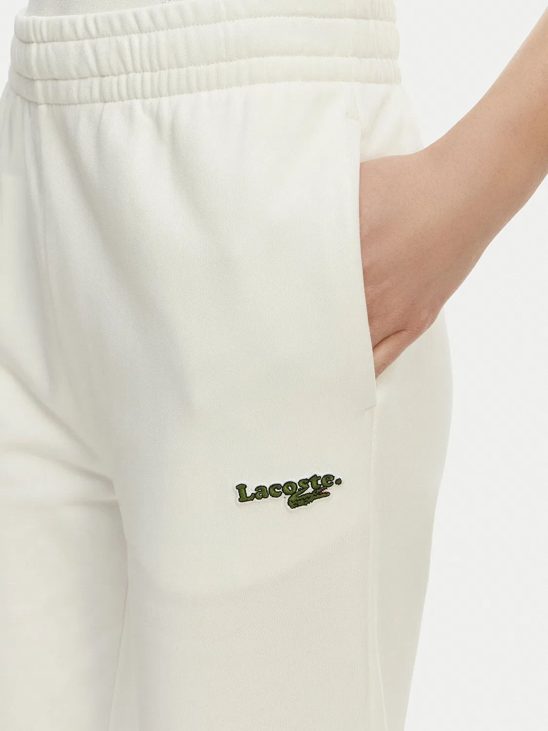 Женские спортивные штаны стандартного кроя Lacoste, белый — фото 4