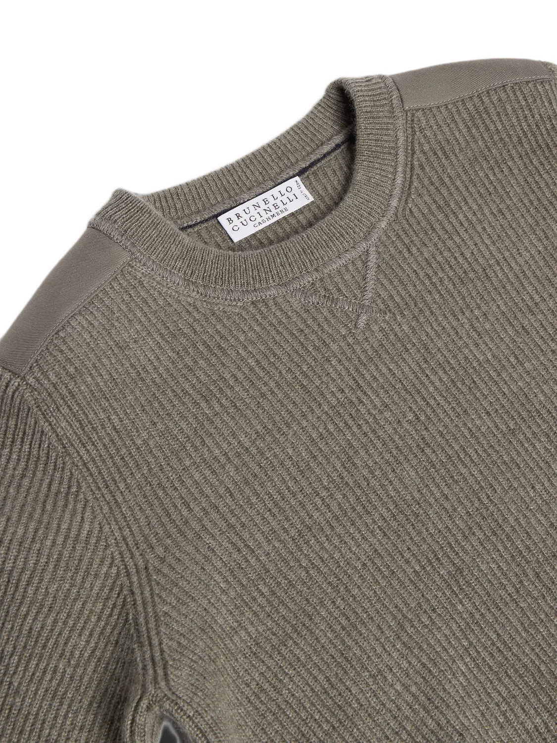 Кашемировый свитер в рубчик Brunello Cucinelli Kids, серый — фото 3