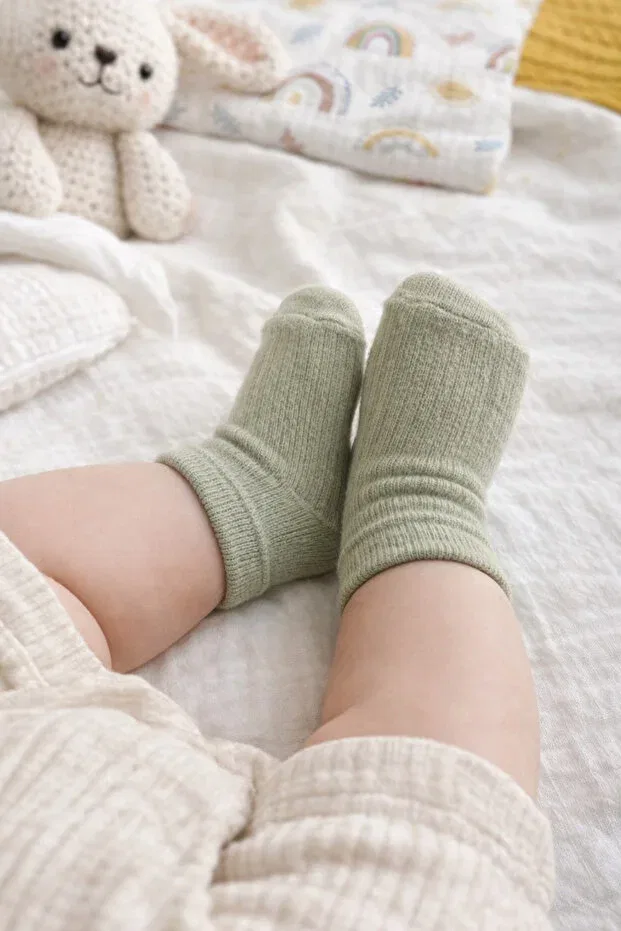 Детские носки без скольжения с принтом Premium Newborn Baby Socks Pure Baby Natura, Multicolor — фото 3