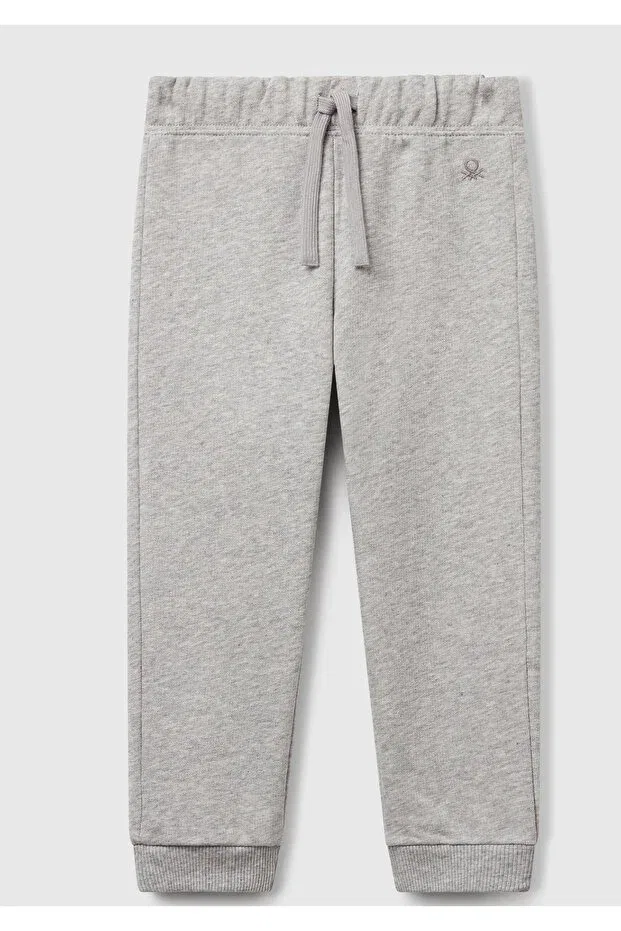 Детские спортивные штаны для девочек из футера с логотипом United Colors Of Benetton, Gray Melange