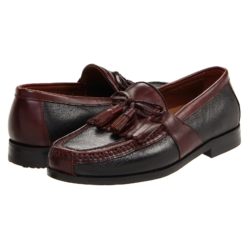 Лоферы Aragon Kiltie Tassel Loafer Johnston & Murphy, черный/бордовый - фото