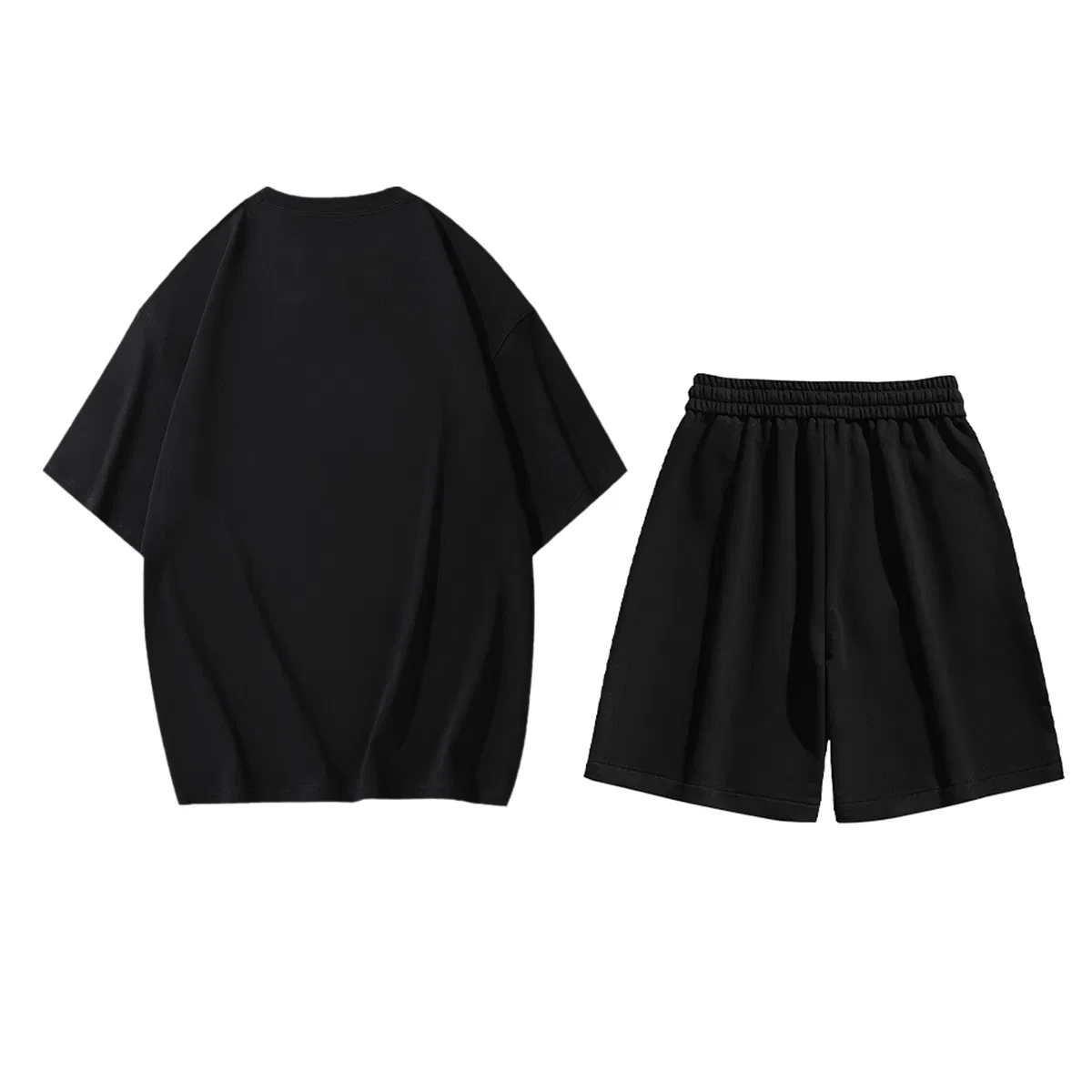 Детский комплект из футболки и шорт с принтом Lightning X Storm, Navy Blue Short-Sleeved Shirt + Dark Gray Embossed Shorts — фото 4