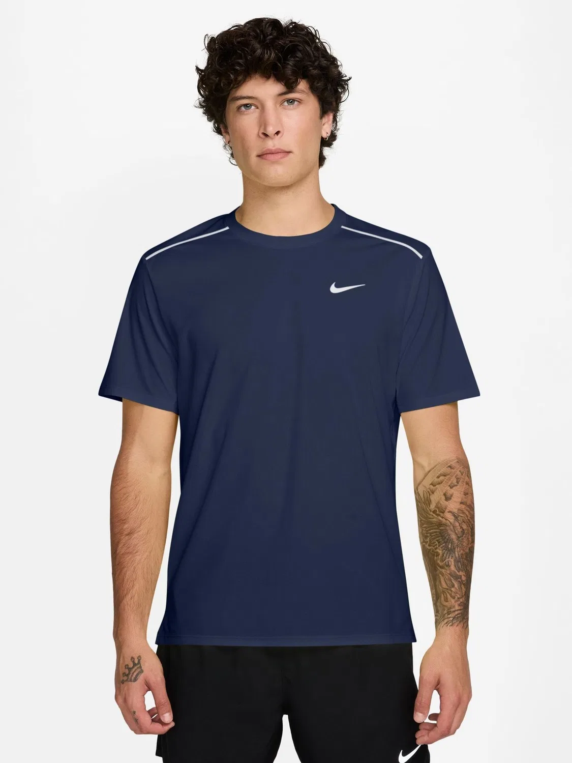 Футболка беговая Miler Dri-FIT UV Nike, Midnight Navy — фото 2