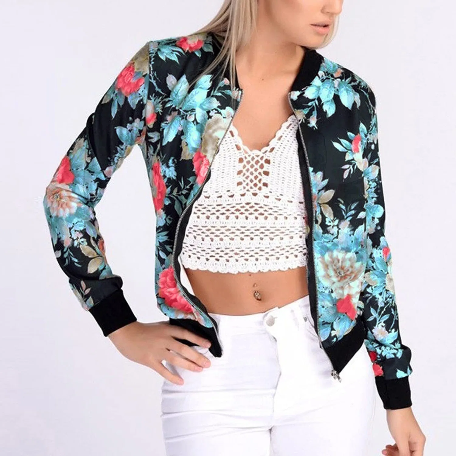 Женская куртка с принтом Ethnic Lightweight Jackets, Nero — фото 2