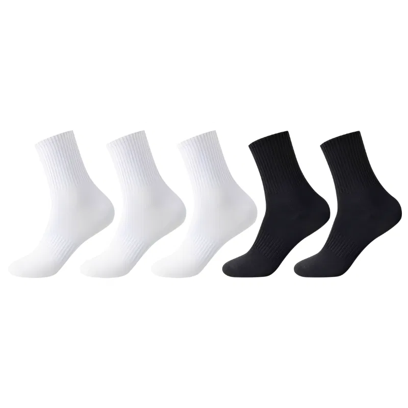 Детские носки до середины икры, комплект из 5 пар, Crew Black *2+Crew White *3, MIIOW