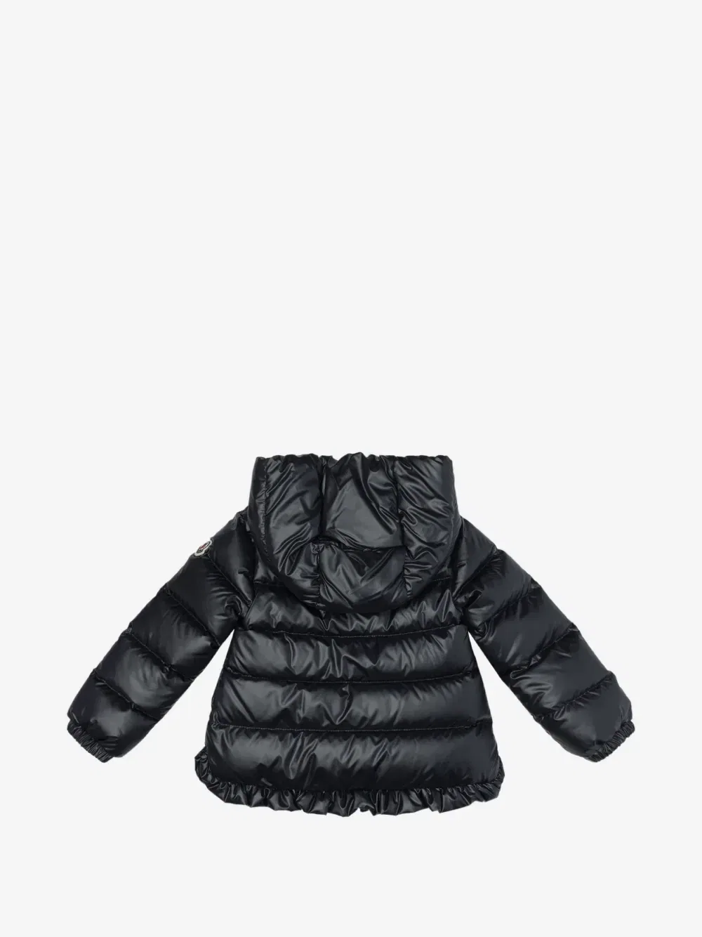 Пуховик с оборками Moncler Enfant, синий — фото 2
