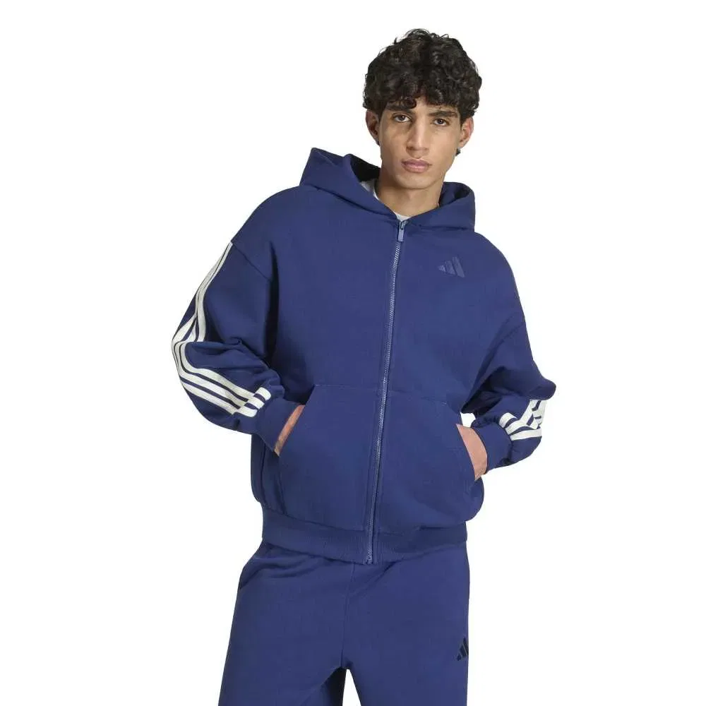 Худи на молнии Adidas Kit 3 Stripes, синий