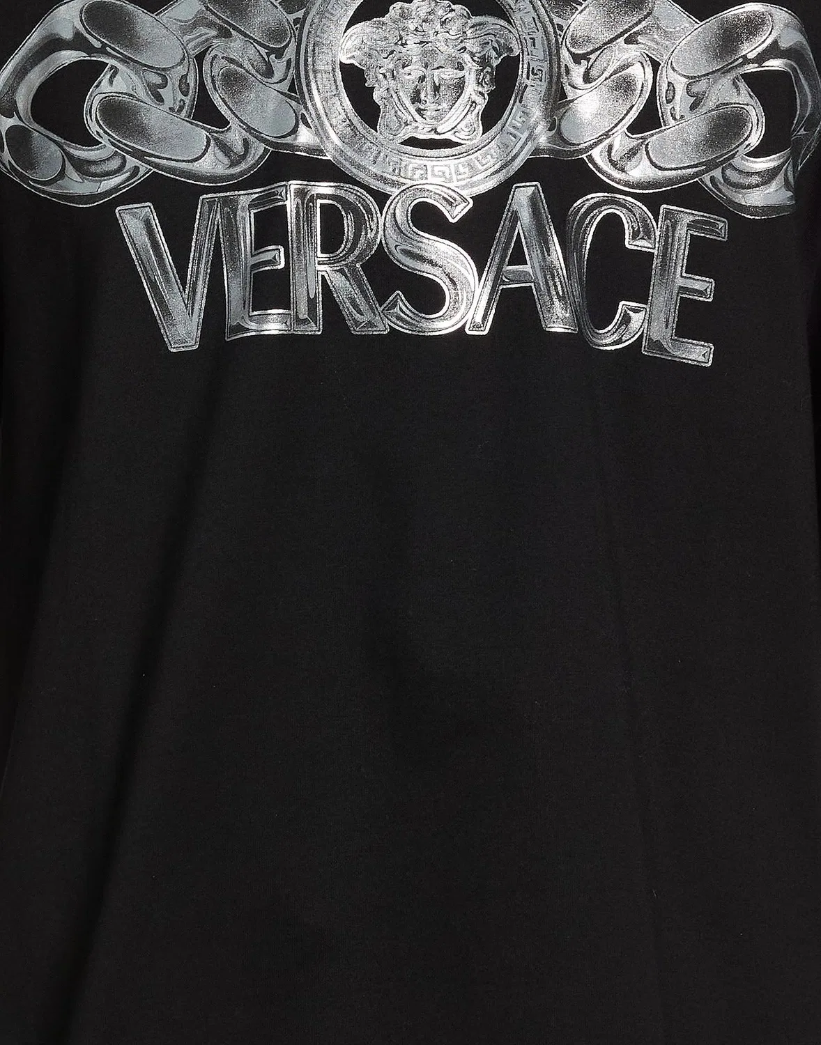 Мужская футболка с принтом Logo-Print T-Shirt Versace, черный — фото 4