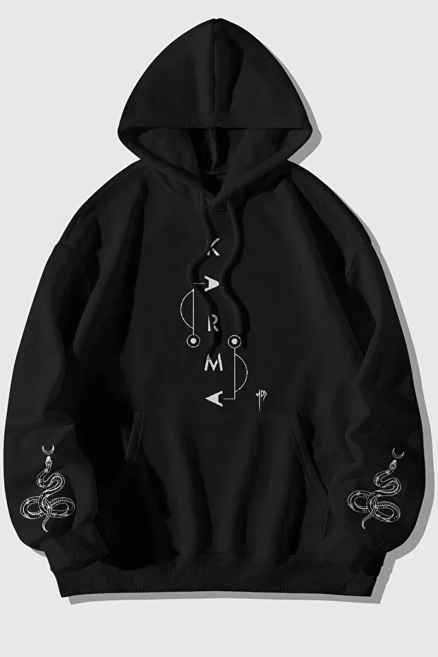Детская толстовка с принтом Karma 777 The Baski, Black
