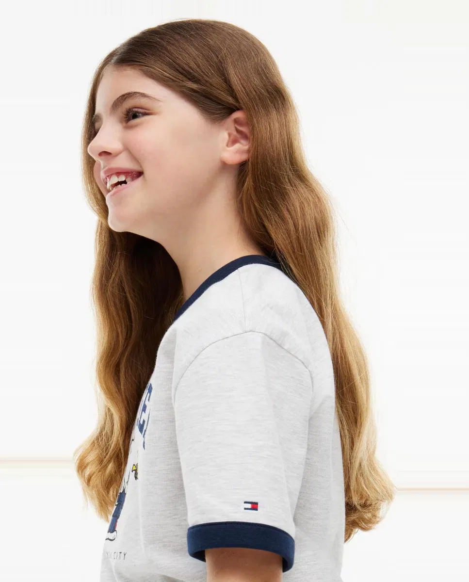 Детская футболка с коротким рукавом, Logo Snoopy, Tommy Hilfiger, серый — фото 4