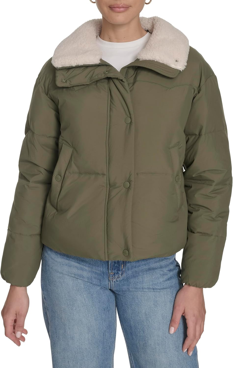 

Levi's Женская ковбойская пуховик, Olive
