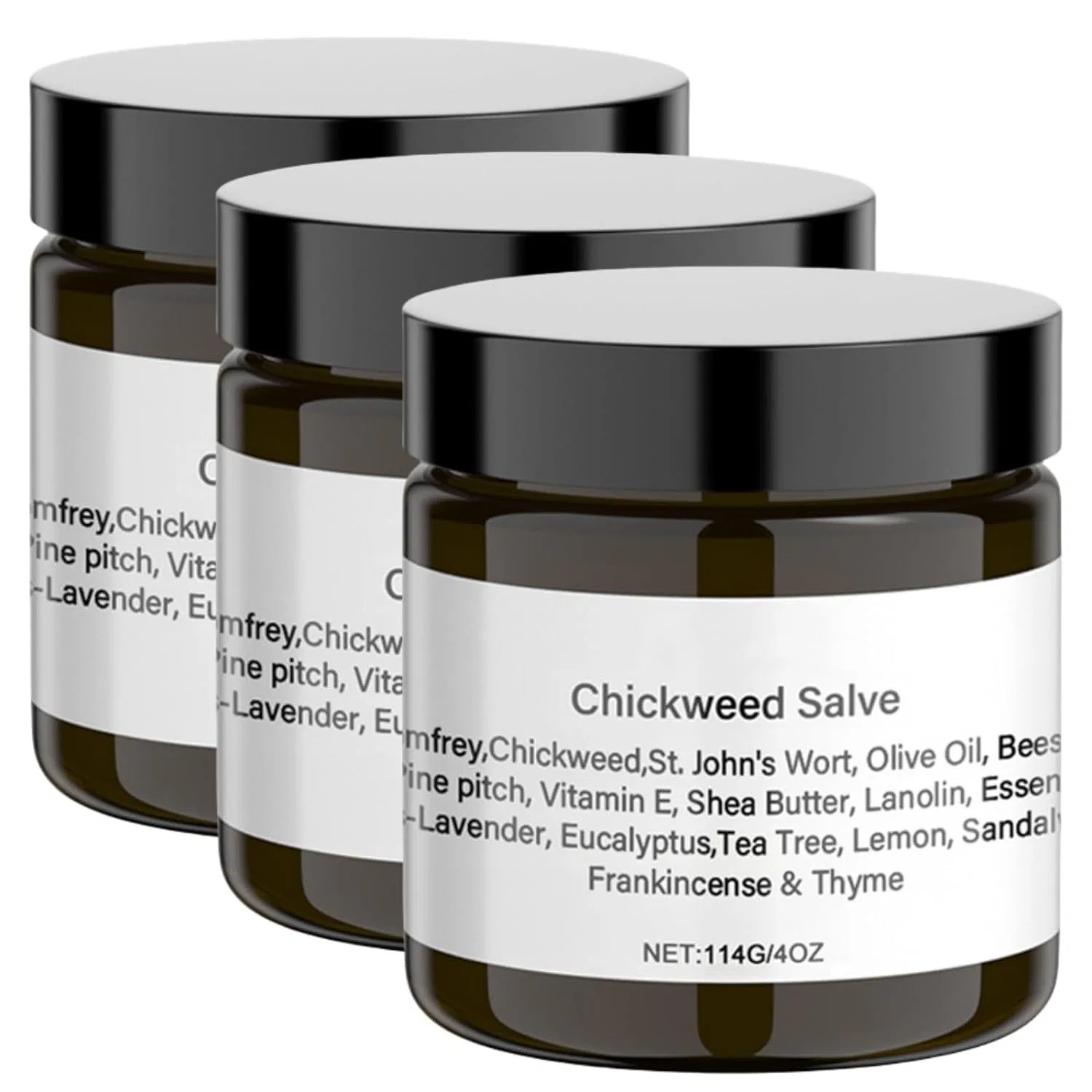 Крем для тела, Organic Chickweed Salve, Niblido, набор 3 шт., 114 г