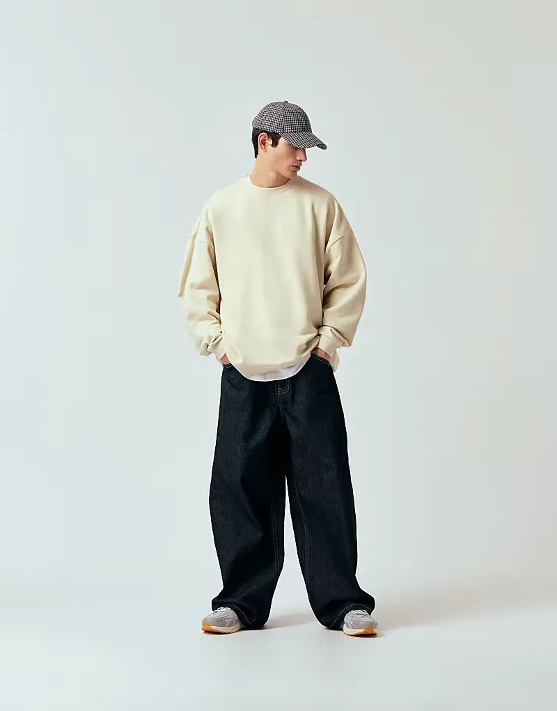 Свободная толстовка Nike Club из французской махровой ткани, бежевый — фото 4