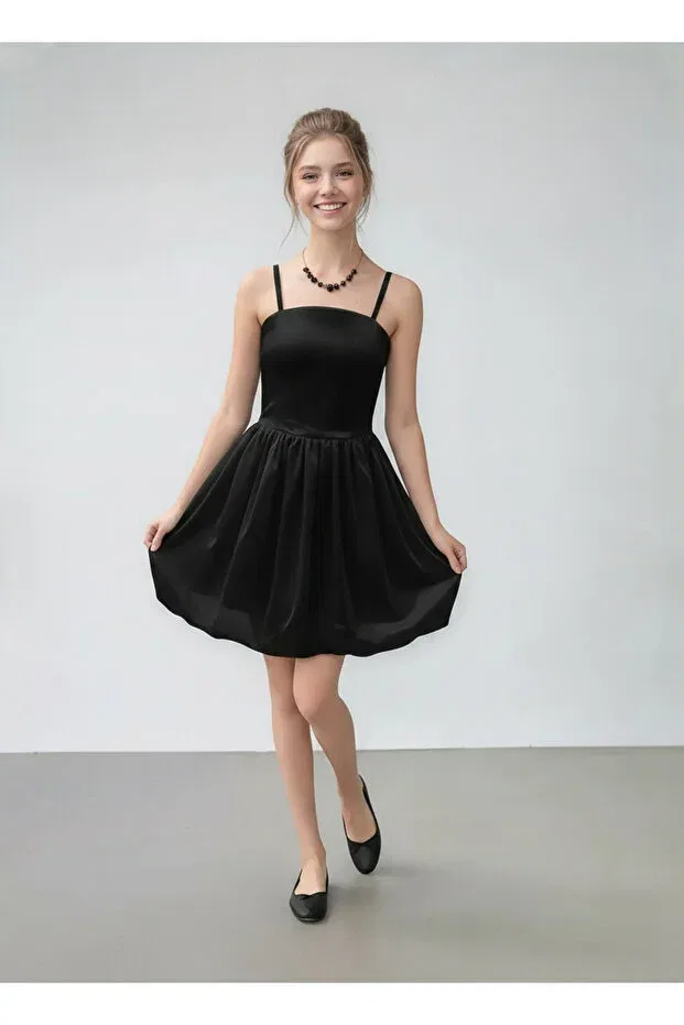 Детское платье для девочек из сатина с принтом Balloon Dress Thejojodesign, Black