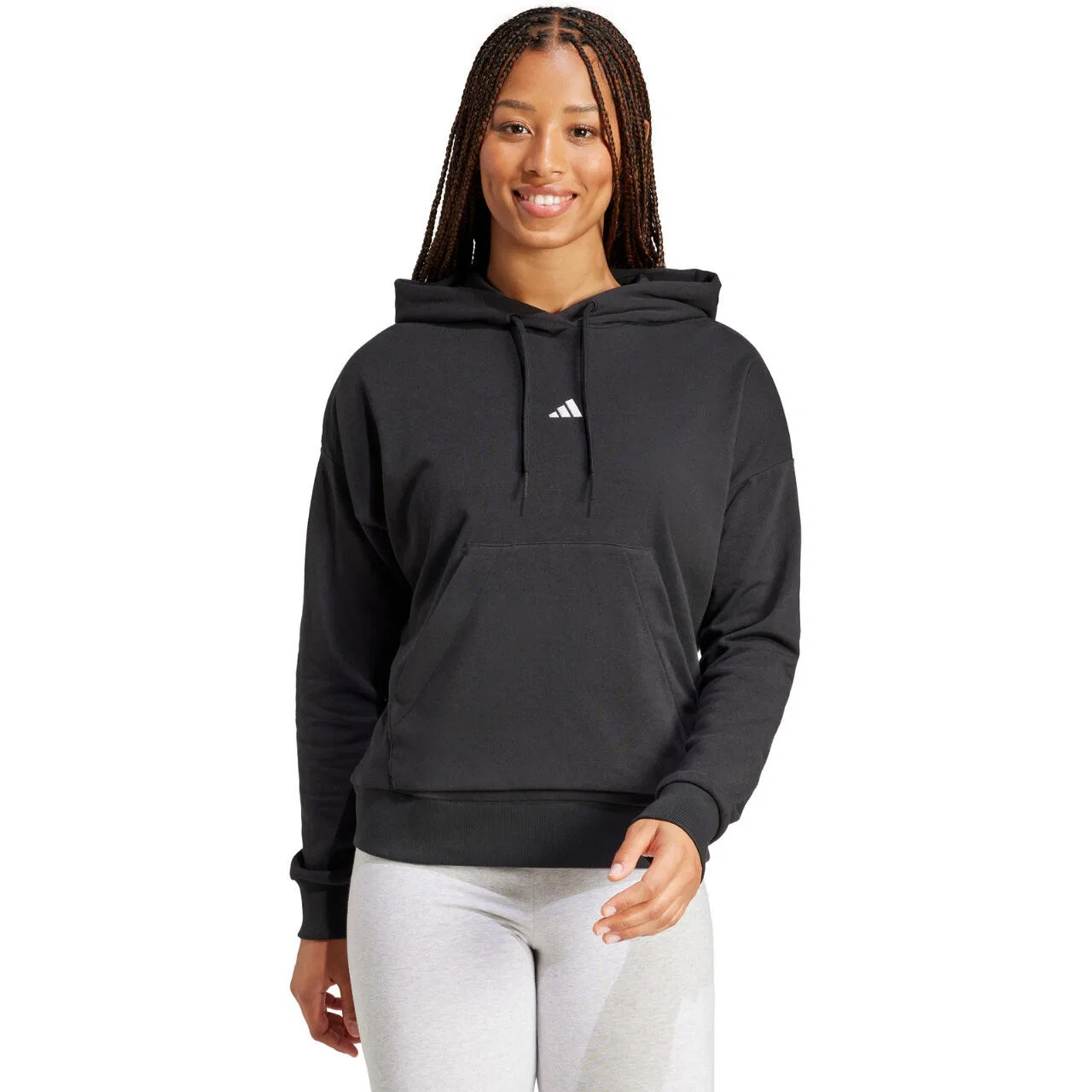 Женский свитшот с капюшоном Essentials Small Logo French Terry Adidas, Schwarz