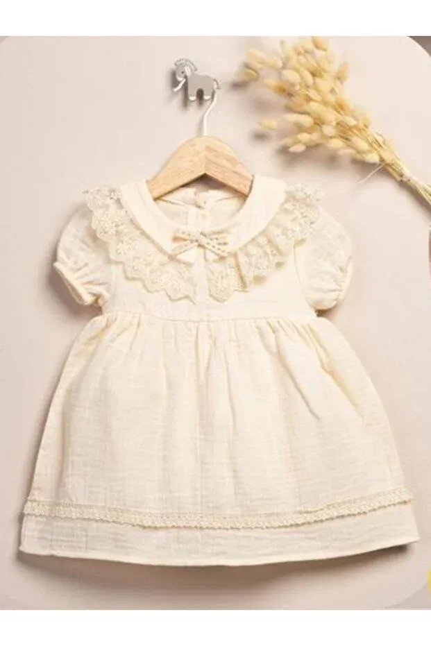 Детское платье для девочек хлопковое Lumbi Baby, Ecru