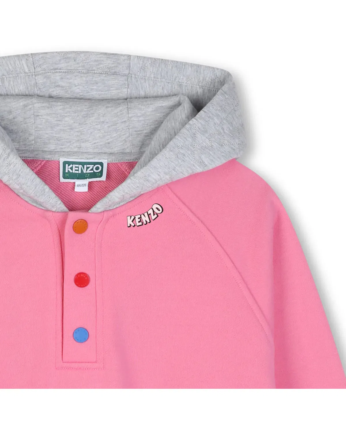 Детское худи для девочек с принтом Kenzo Kids, Rosa — фото 2