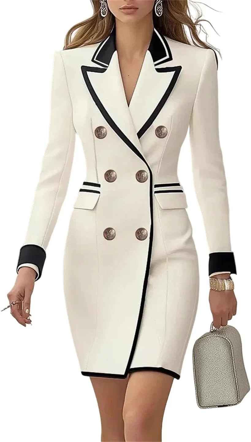 Женское формальное платье с двойной грудью American Formal, White