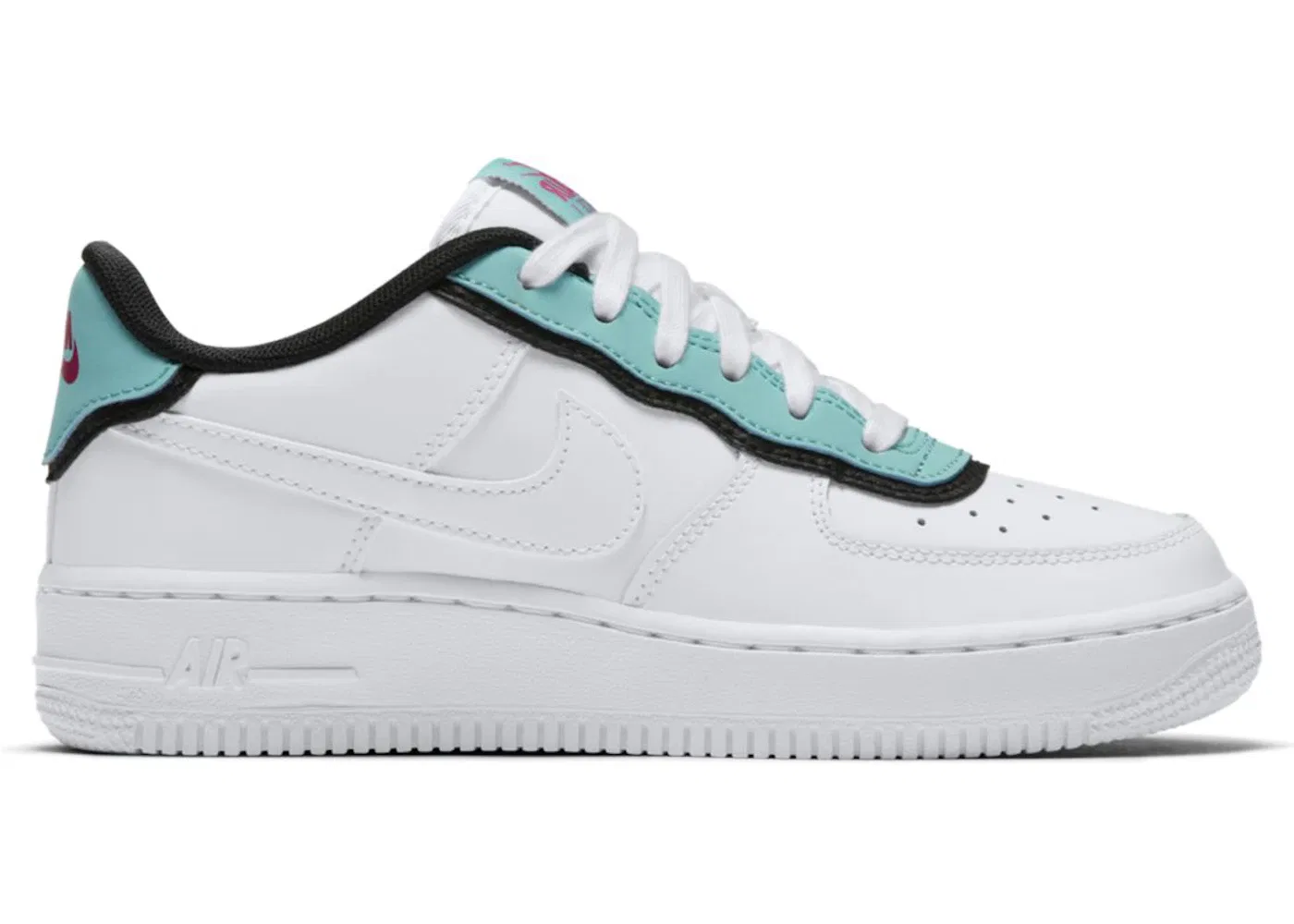Детские кроссовки Lifestyle с принтом Nike Air Force 1 Low Nike, White/Light Aqua-Black-White