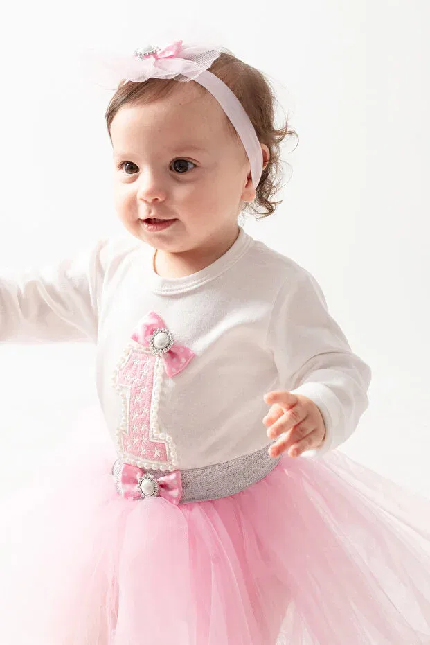 Детский комплект платье с юбкой-пачкой для девочек Petite Ponpon Baby, Pink — фото 2