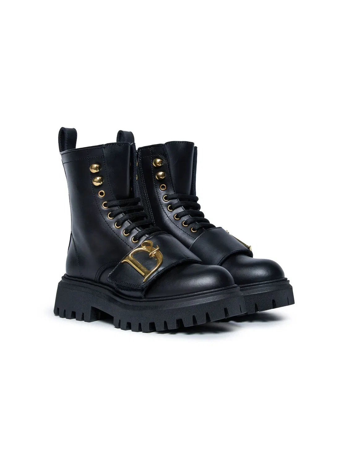 Кожаные ботинки до щиколотки DSQUARED2, черный