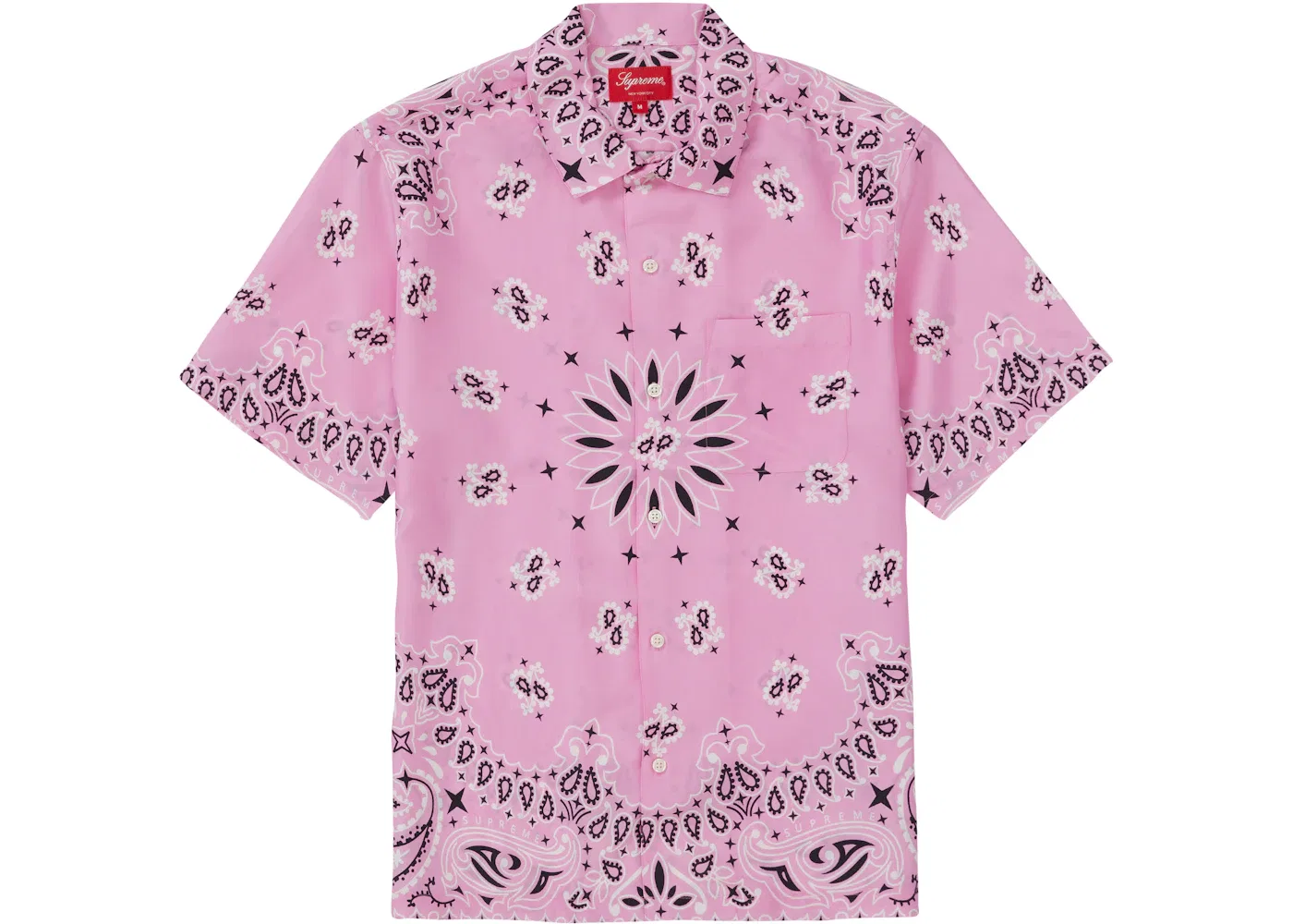 Мужская рубашка с принтом Supreme Bandana Shirt, Pink