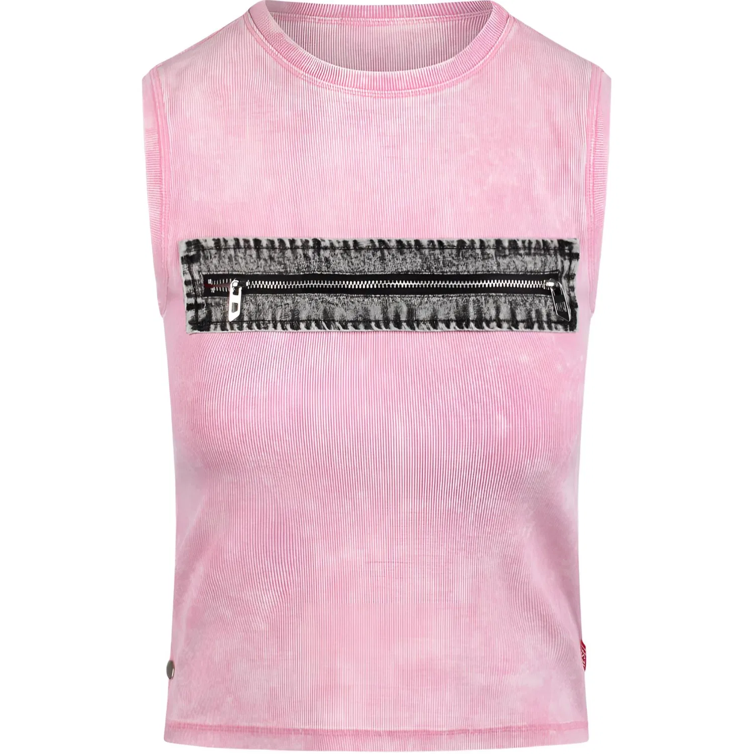 Женский топ с ребристой текстурой без рукавов DIESEL, Pink