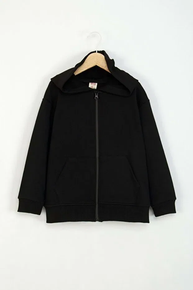 Детское худи на молнии с капюшоном Basics Ww Waka Waka Kids Store, Black — фото 4
