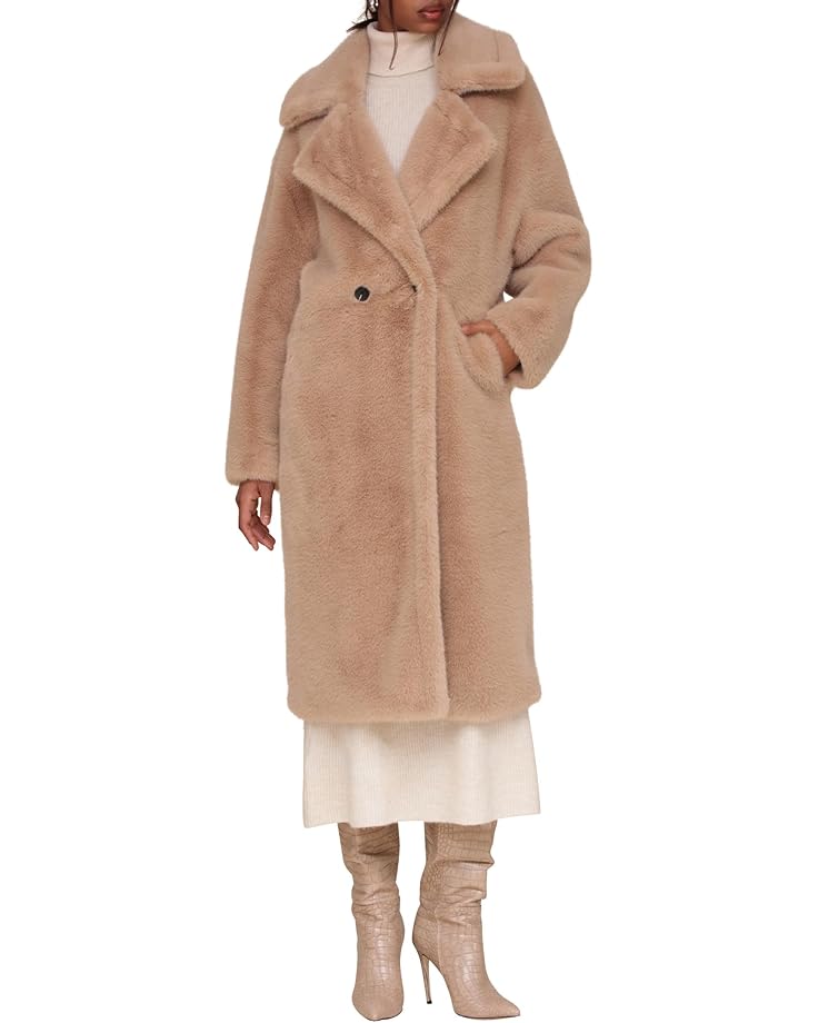 

Пальто Avec Les Filles Luxe Faux Fur Walker Coat, серо-коричневый