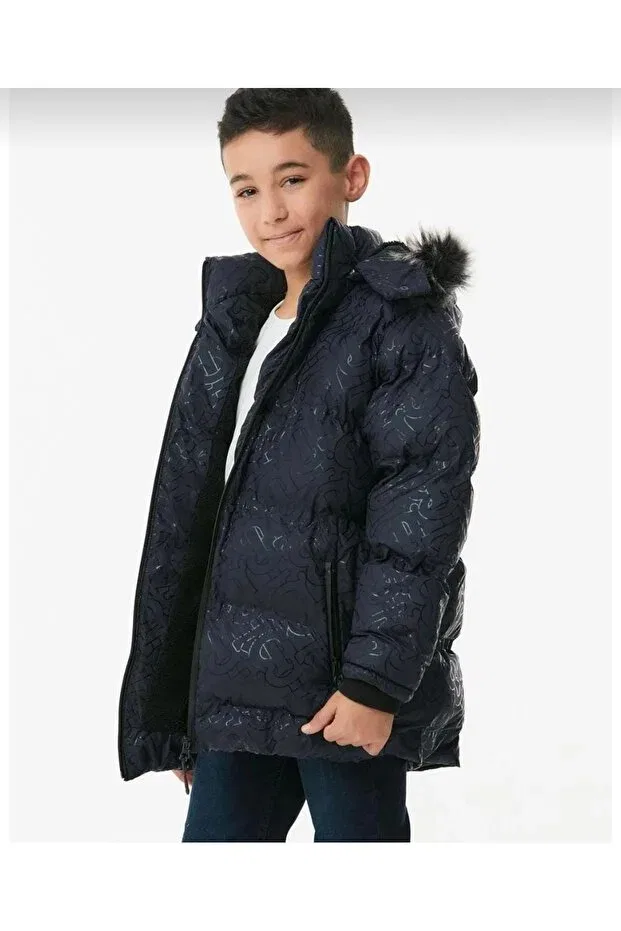 Детское пальто для девочек с капюшоном Alya Butik, Navy Blue